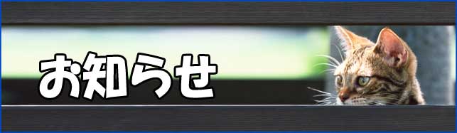 お知らせ：動物医療サポートセンター